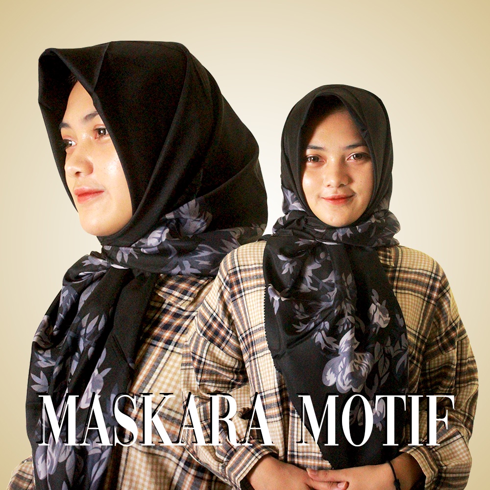 Hijab muslimah segi empat maskara motif