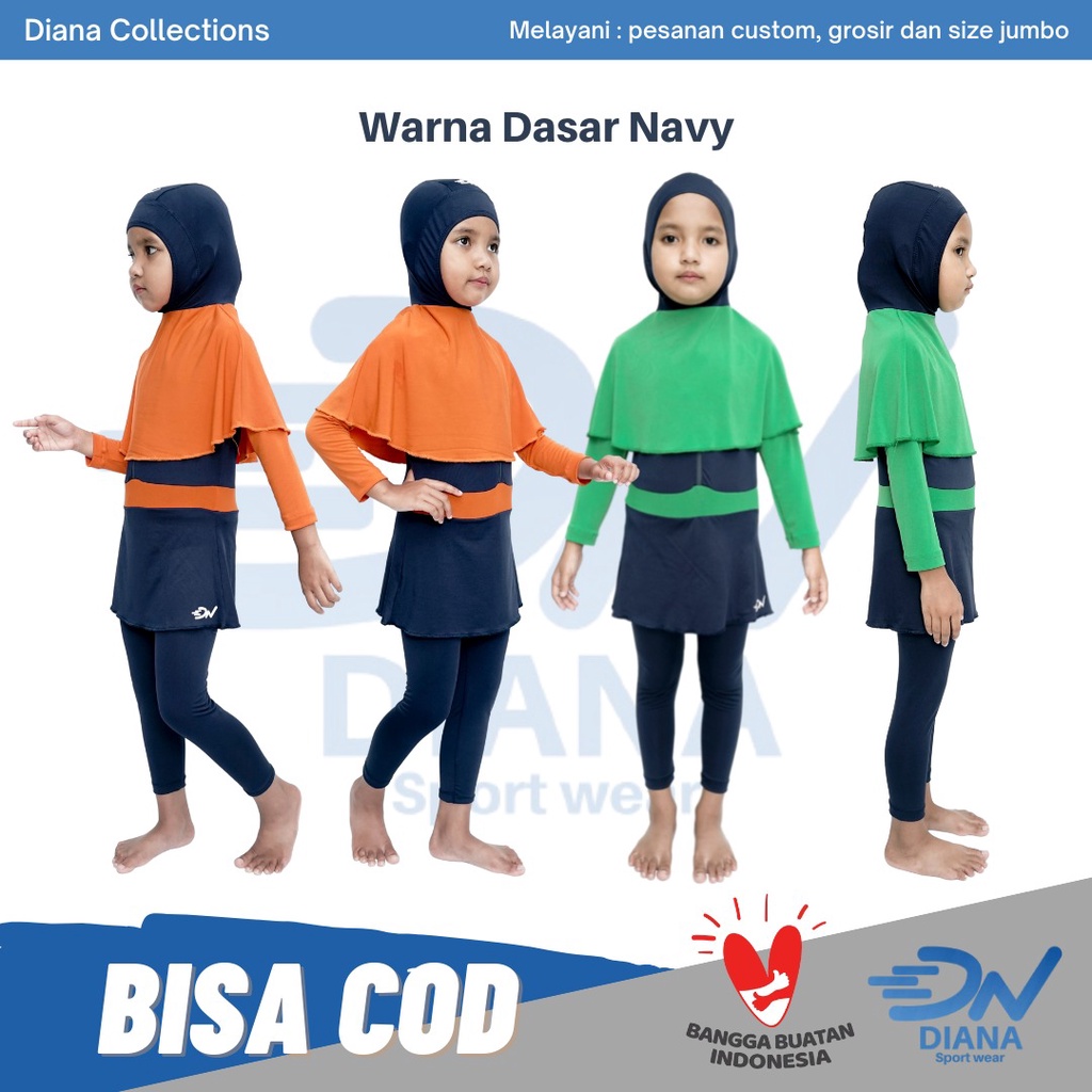 Baju renang anak perempuan muslim | Set pakaian renang anak muslimah TK | Baju renang anak perempuan