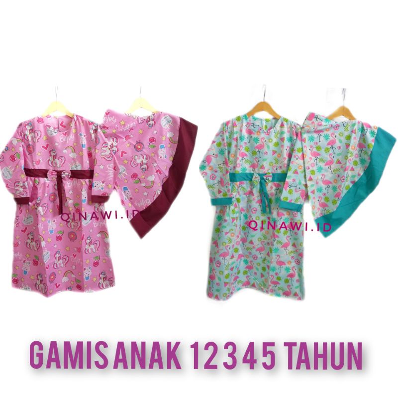 GAMIS ANAK JILBAB KARAKTER 1 2 3 4 5 TAHUN