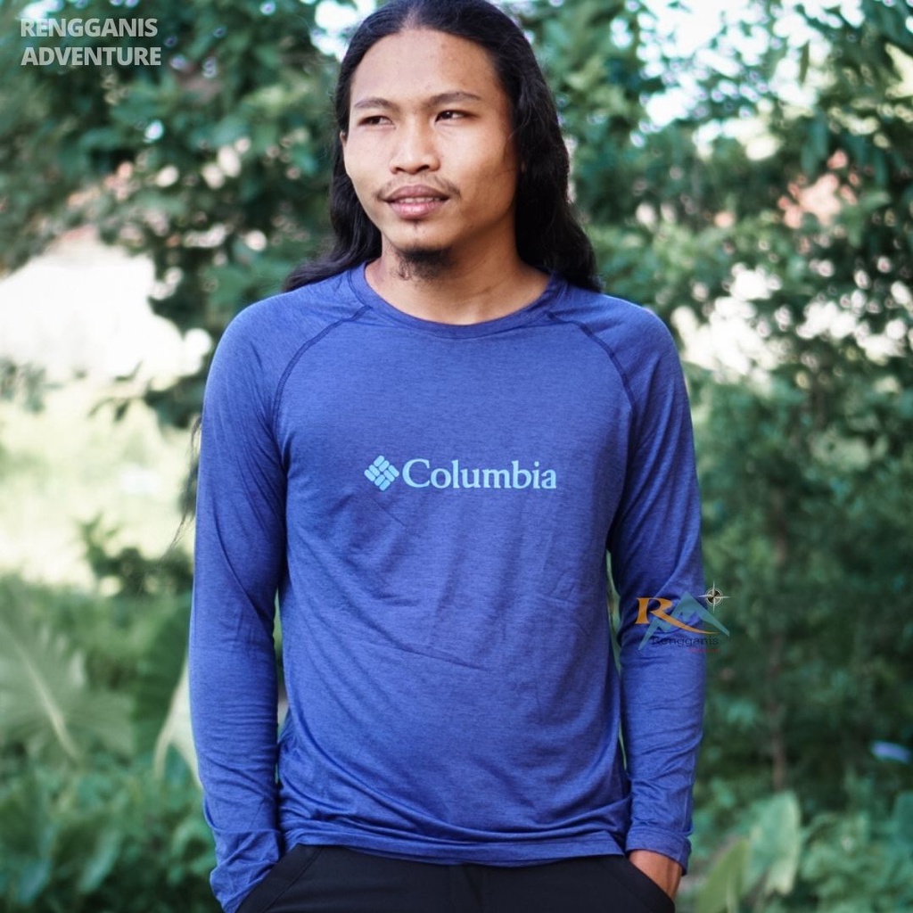 BASELAYER COLUMBIA BAJU OLAHRAGA QUICDRY MANSET OUTDOOR HIKING RUNNING GUNUNG