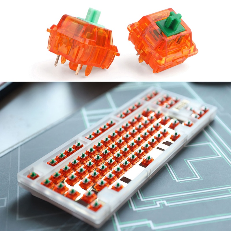 Btsg EQUALZ Tangerine V2 Keywitch Anti Debu Untuk Keyboard Mekanik Axis 5P 62g / 67g