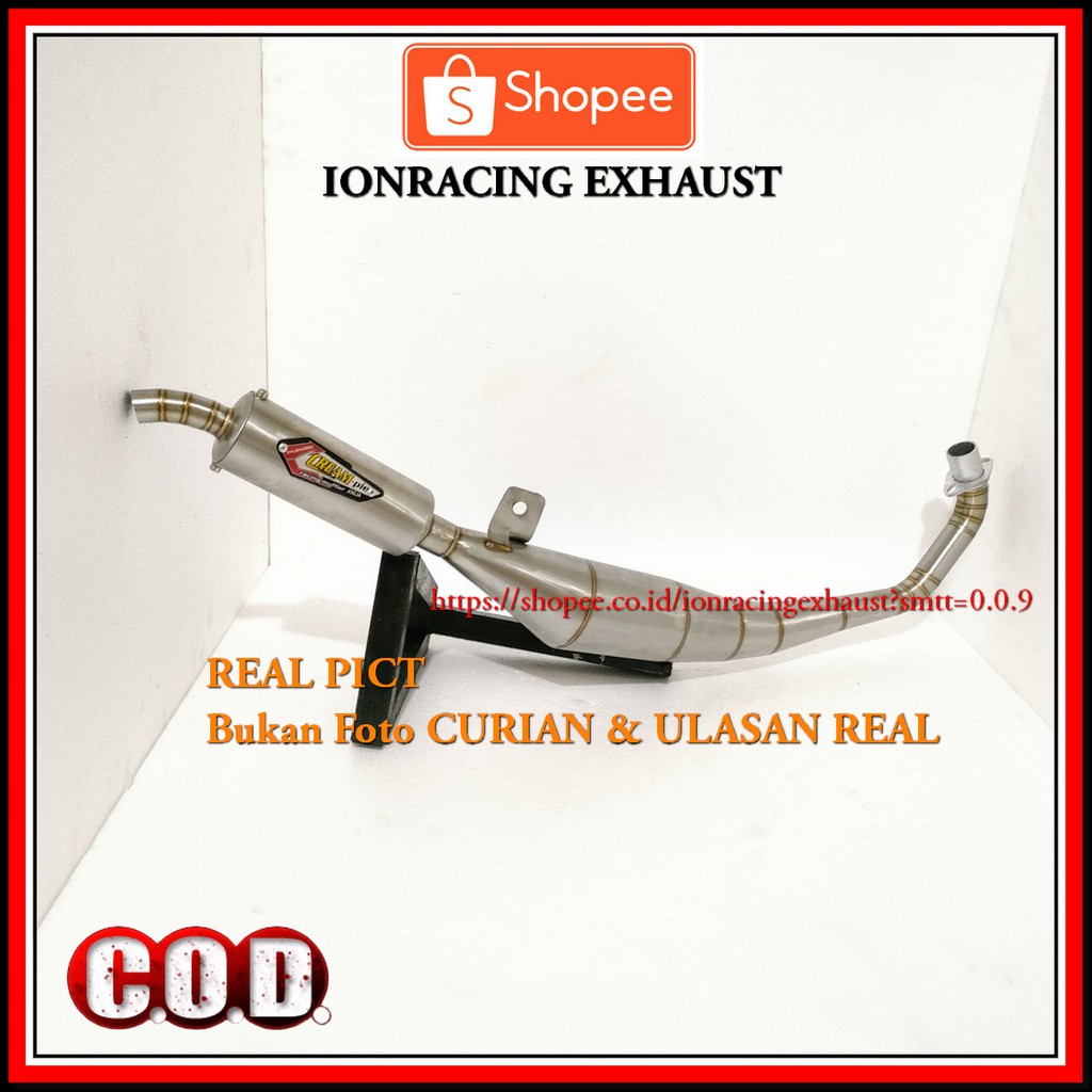 Knalpot Satria 2 tak Satria Hiu Satria Lumba 120 R 120 Ru Standart Racing Creampie Full Stainles-6
