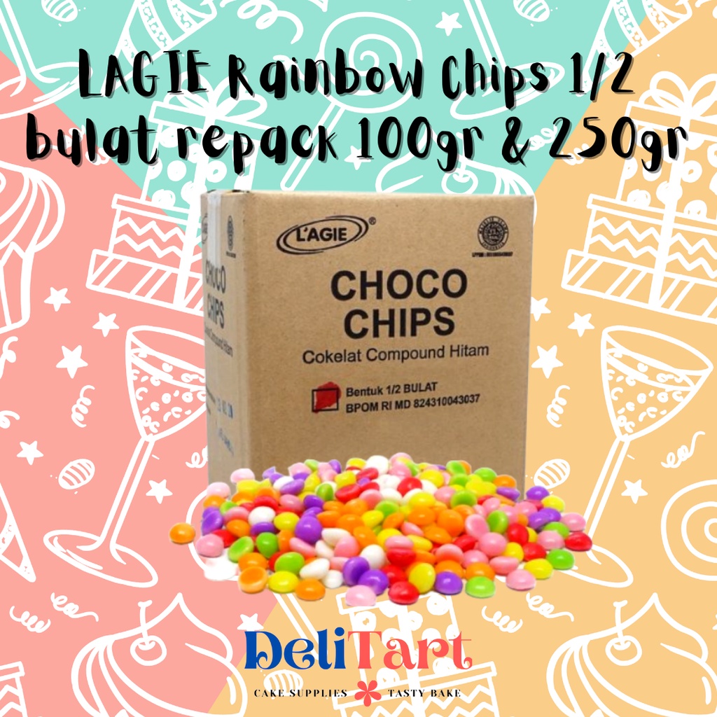 

LAGIE Rainbow Chips 1/2 bulat repack 100gr & 250gr