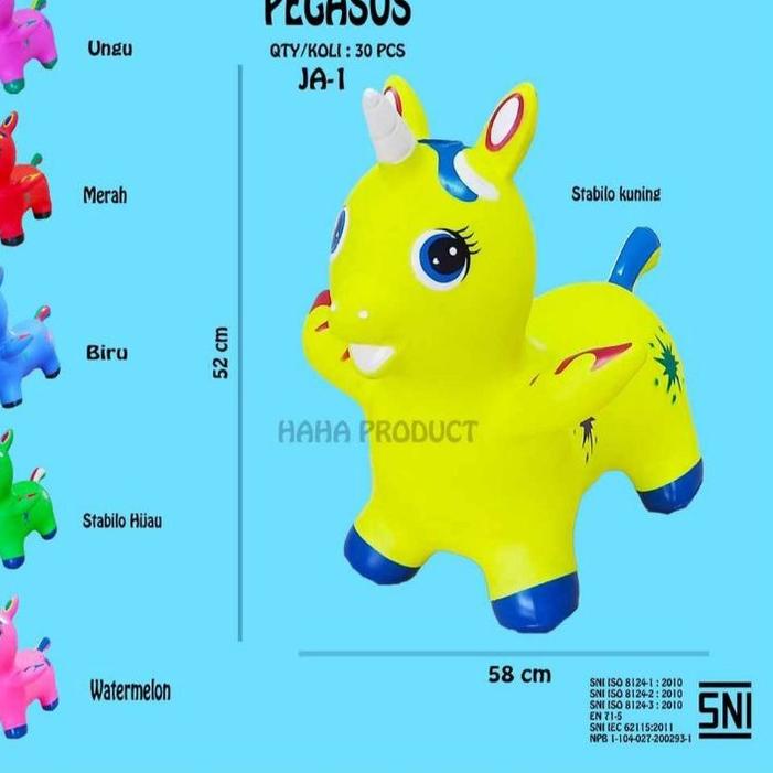Big Sale KUDA PONI PEGASUS - MAINAN ANAK KUDA-KUDAAN KARET - ANIMAL JUMPING SUARA DAN LAMPU