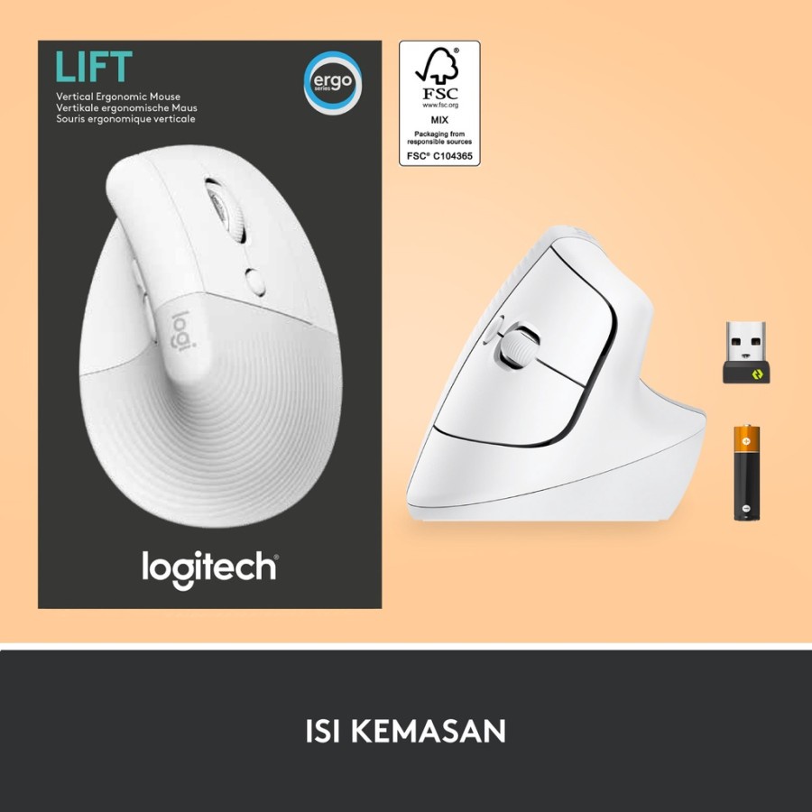 Logitech LIFT Mouse Ergonomic Vertical Wireless Bluetooth Silent