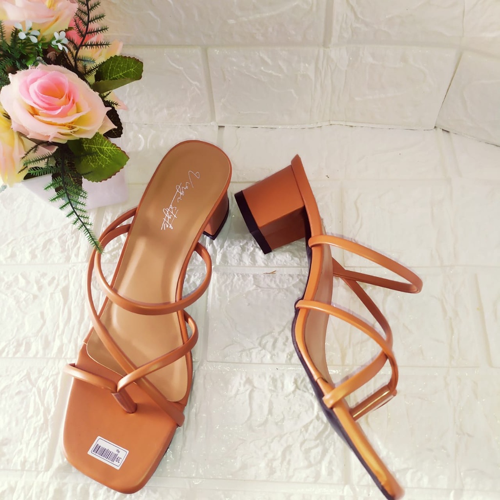 Sendal Heels tali wanita Sepatu Wanita Heels Tali Wanita 5 Cm