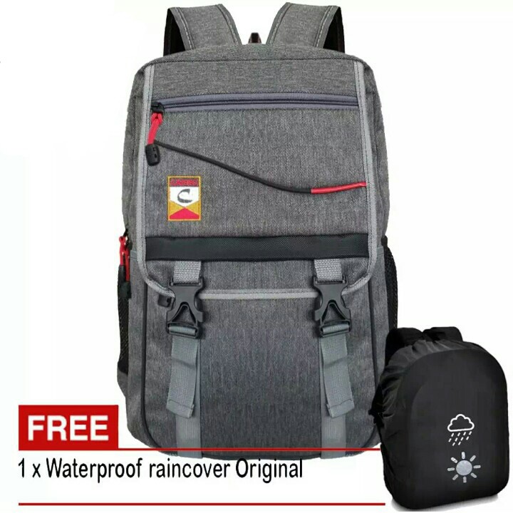 Cavero tas ransel pria dan wanita tas laptop pria model korea + rain cover