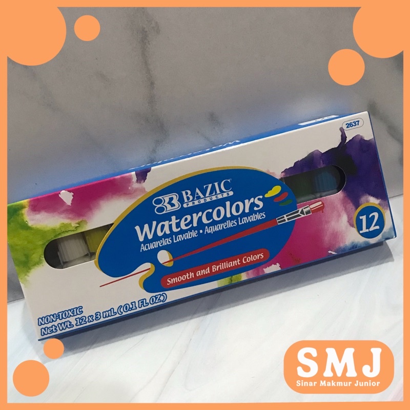 

WATERCOLORS BASIZ 12 WARNA CAT AIR 12 WARNA