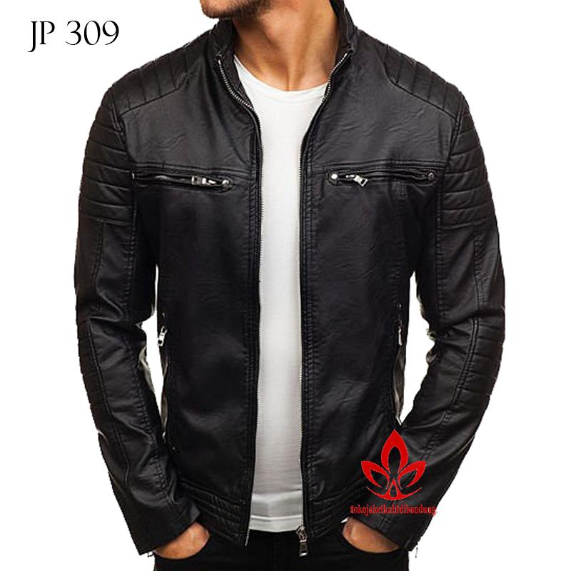 (COD) Jaket Kulit Sintetis Super Premium Semi Kulit Pria - JP 308