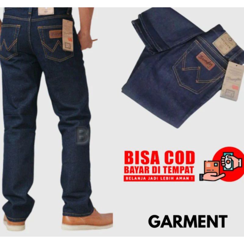 JJ - CELANA JEANS MODEL STANDAR REGULER WRANGL3R PRIA - COKLAT 28-38