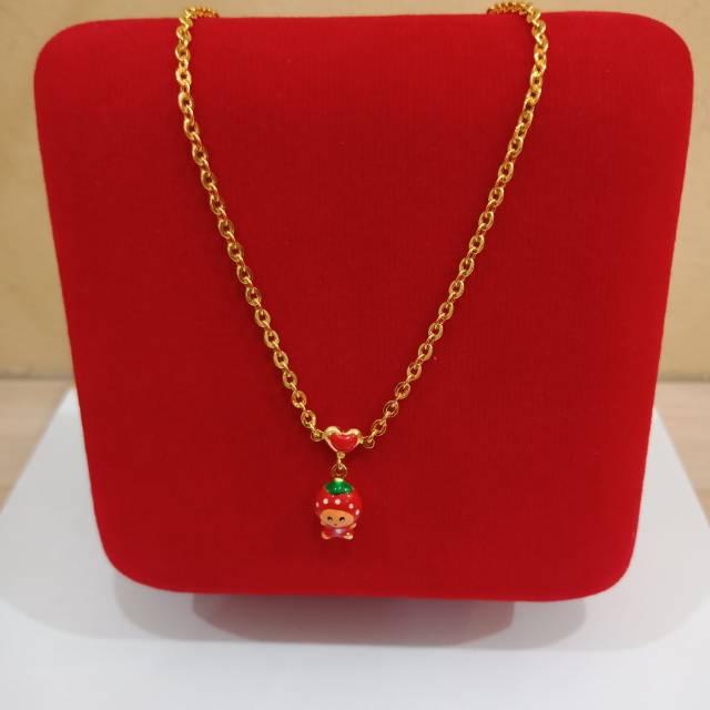 Kalung anak emas rantai nori liontin boneka kadar 700