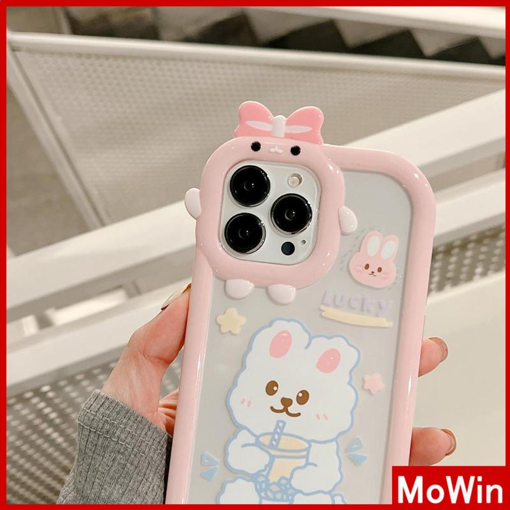 iPhone Case Silicone Soft Case Clear Case Airbag Shockproof Protection Camera Shiny Feel Bunny Cartoon Cute Compatible For iPhone 11 Pro Max 13 Pro Max 12 Pro Max 7Plus xr XS Max