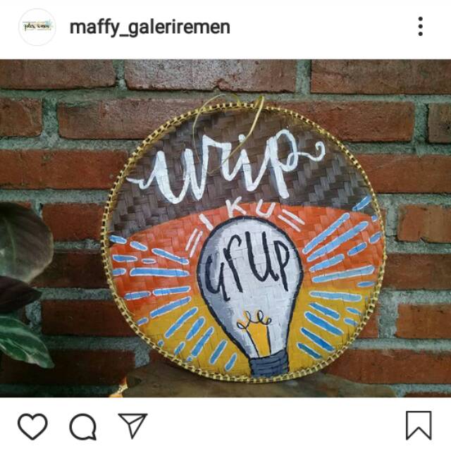 Tampah tambir lukis "urip iku urup" walldecor hiasan dinding