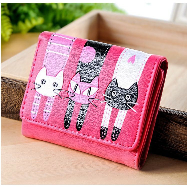 OTS 098 - Wallet / Dompet Wanita Lipat Mini fashion korea Triple Cat