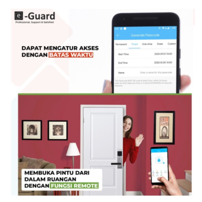 e-Guard Kunci Pintu Smart Door Lock Smartphone Wifi Bluetooth LG1666TF