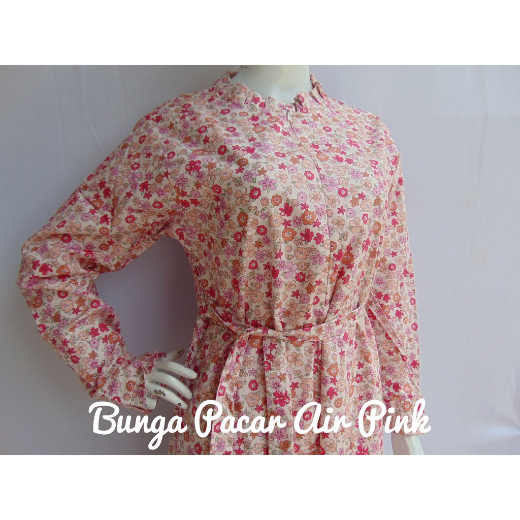 Gamis Katun Jepang Original  Motif BUNGA MANIK Size S M L