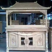 Set Aquarium Jati Model Joglo dan Meja Buffet