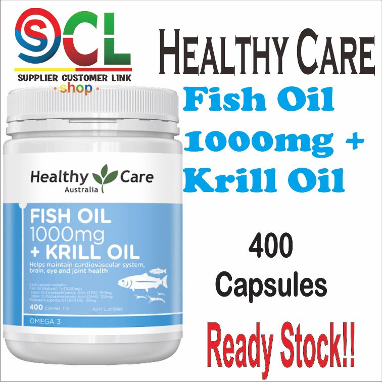 Healthy Care Fish Oil 1000mg & Krill Oil 400 Caps