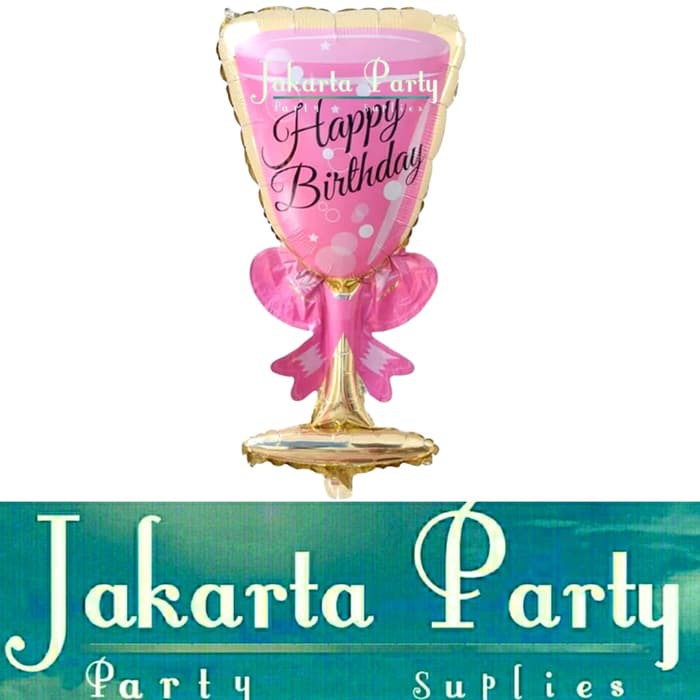 Balon Foil Gelas Pink Jumbo / Balon Foil Gelas Wine / Balon Champagne