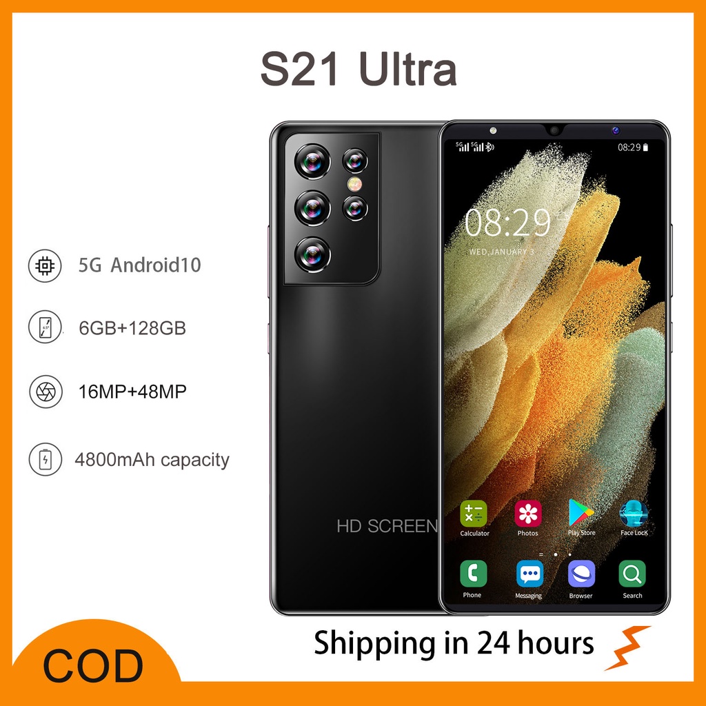 (COD) Handphone S21 Ultra Hp Murah Promo Handphone Baru 6.1 inci Ponsel 5G 4G Android10.0 Bluetooth 