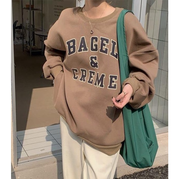 sweater cewek BAGEL CREME sweater wanita sweater oversize wanita sweater cewe tanpa hoodie