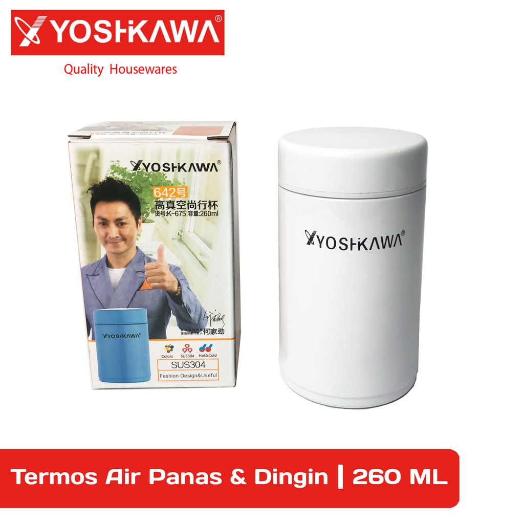 

YOSHIKAWA Termos Air Panas dan Dingin 260 ML Botol Minum Stainless EVL-K-675-PUTIH