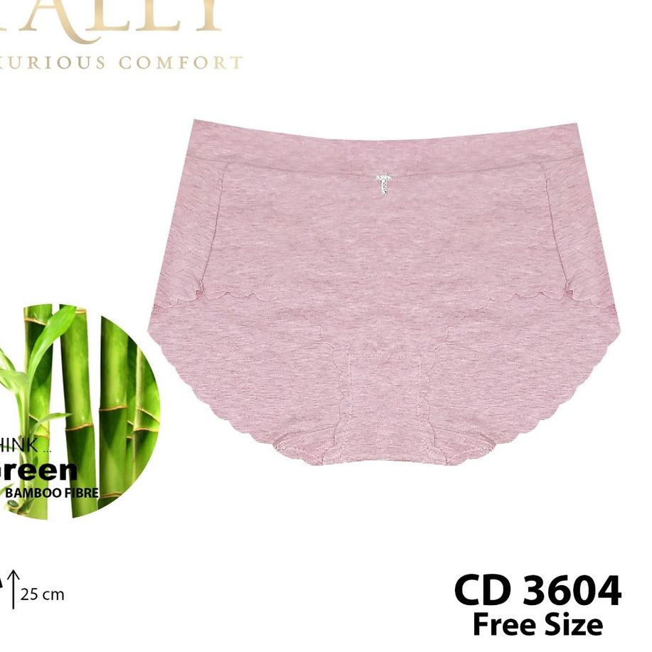 Terbagus.. TALLY Celana Dalam Wanita Seamless Bambu Fit to L-XXL Polos Basic Anti Jiplak CD 3604