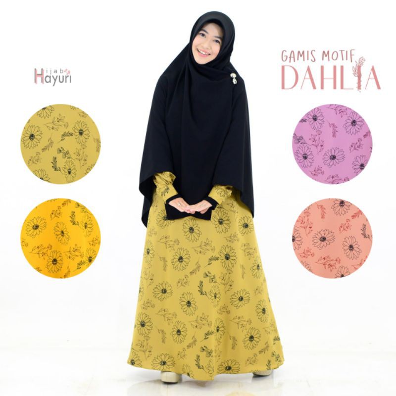Gamis Motif Dahlia by Hijab Hayuri