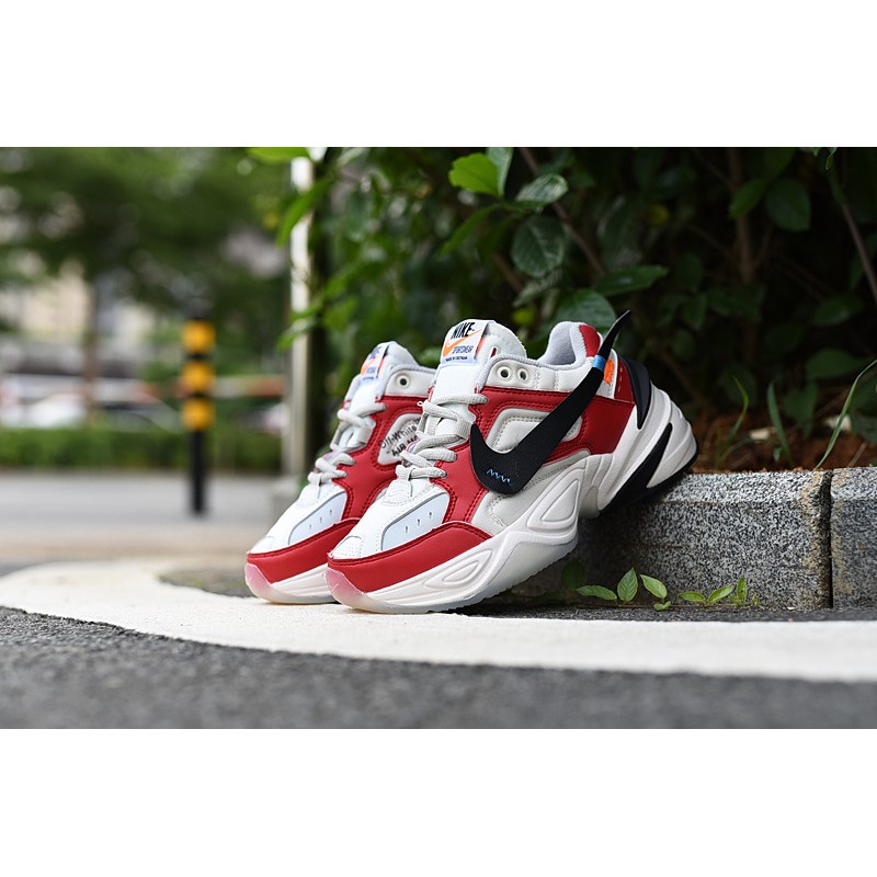 READY STOCK*Nike Air M2K Tekno off-White Double Hook White Red Size: 36-45 | Shopee Indonesia