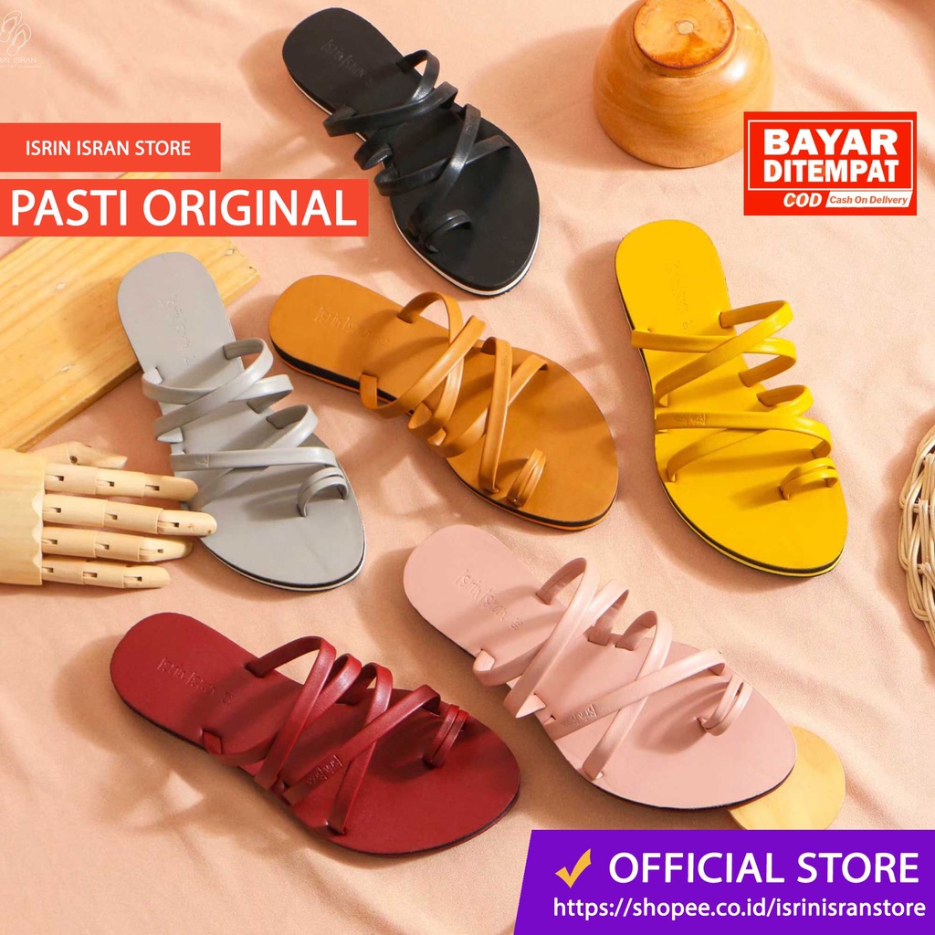 ( KIREINA ) Sandal Tali Wanita Selop Slip On Nyaman ISRIN ISRAN