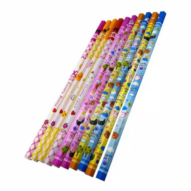 

[12PCS] Pensil 2B / pensil 2B murah / pensil karakter