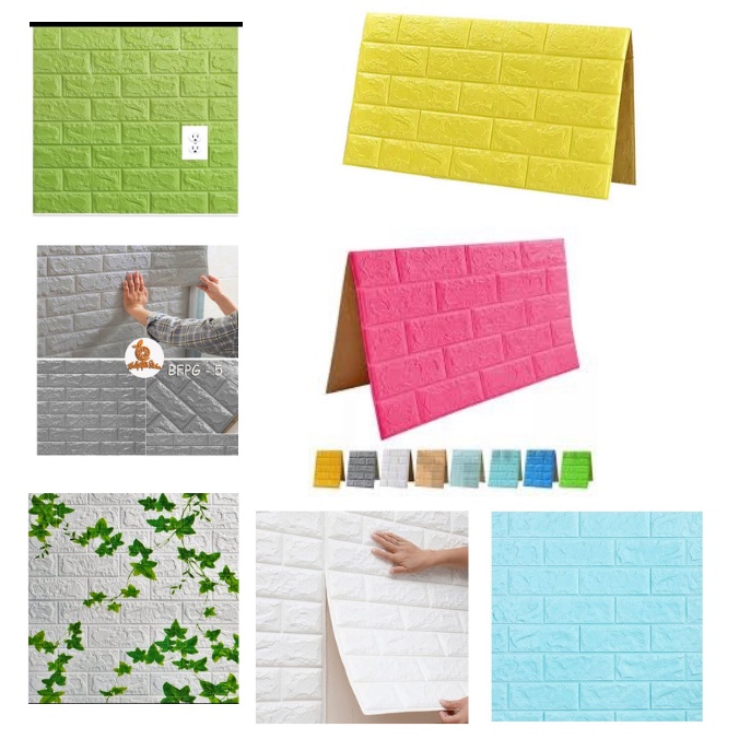 TERMURAH Wallpaper 3D Modern Foam Batu Bata BrickFoam UKURAN 38X70CM