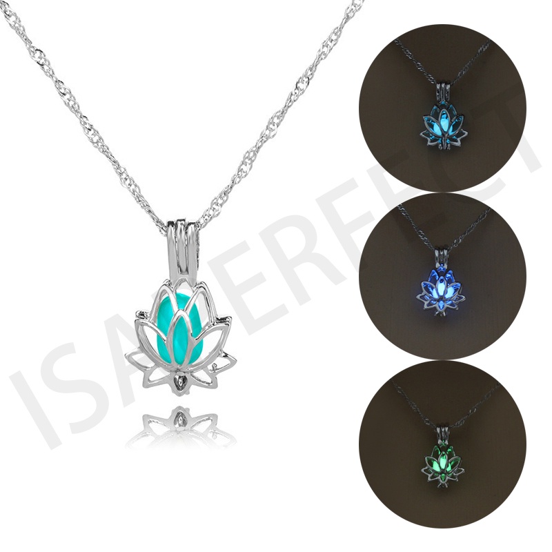 Hot Sale Bercahaya Bersinar Bulan Malam Mutiara Antik Lotus Pasir Timer Kaca Liontin Turtle Manik Kalung Fashion Liontin Halloween Perhiasan Fashion Aksesoris