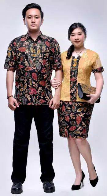 Setelan Batik Brokat Couple Plus Anak Dewi