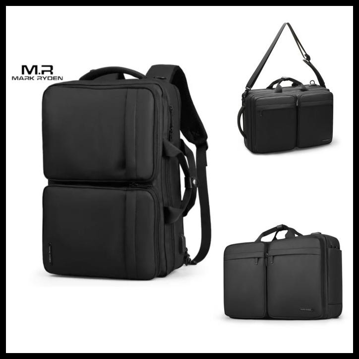 TAS RANSEL PRIA BACKPACK MARK RYDEN MR9026 ORIGINAL USB TRAVEL BAG - HITAM