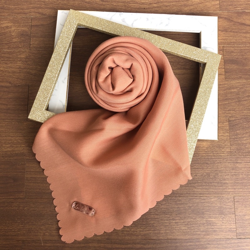 Part 1 Voal Arabian Jilbab Polos Sahara Hijab Segiempat-Coral