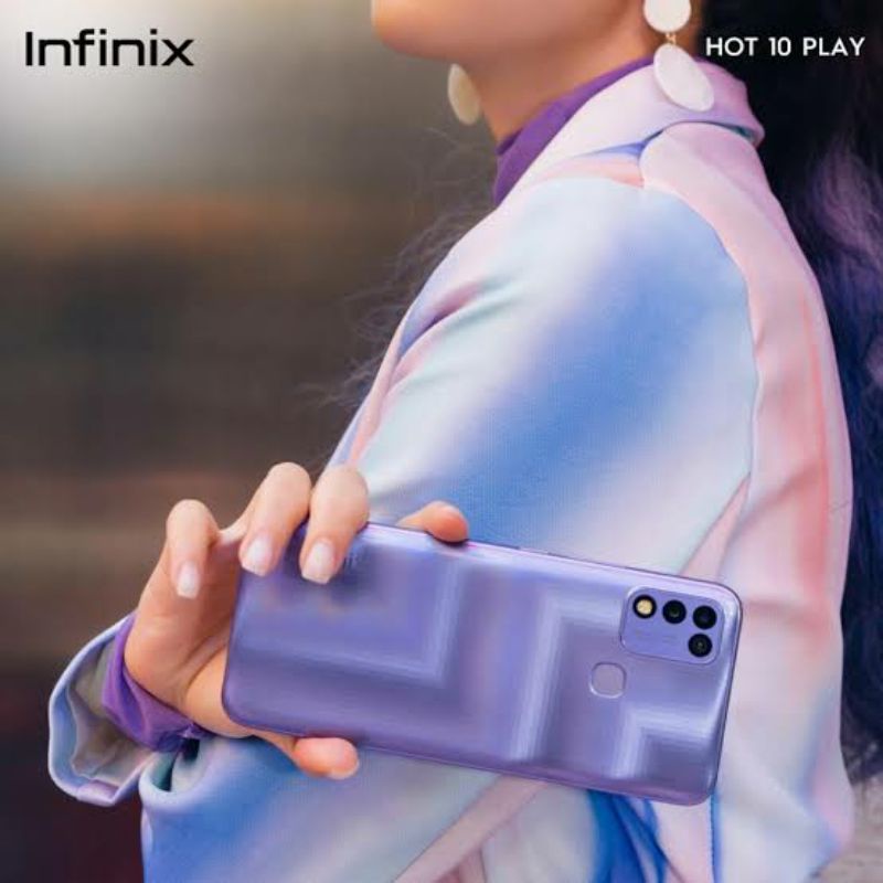 Hp Infinix Hot 10 play 4/64 4Gb 64Gb Garansi Resmi-Hot 10 ply Ungu