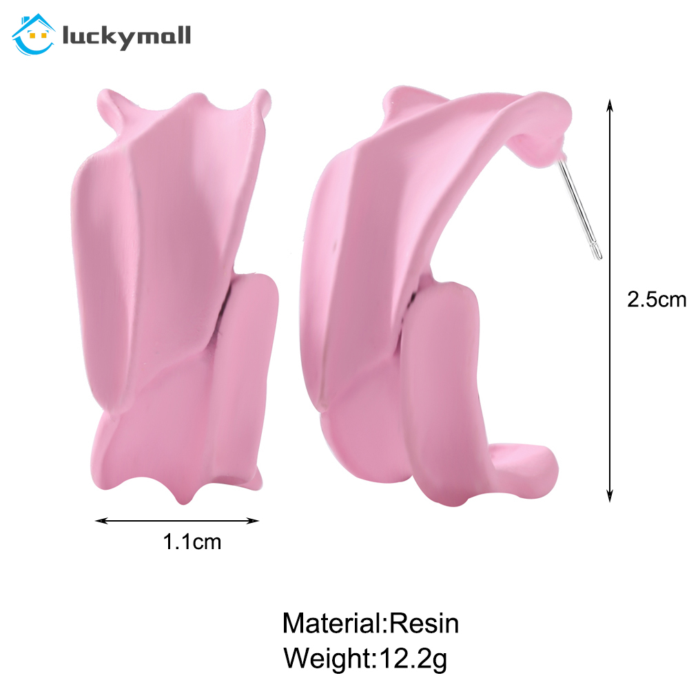 Anting Geometris Warna Permen Macaron Gaya Korea Untuk Wanita