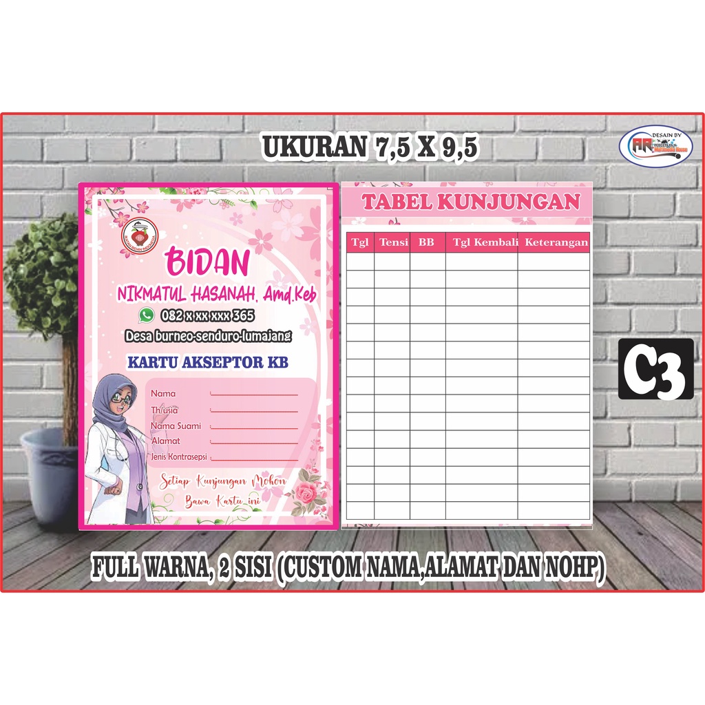 

New Model Kartu akseptor kb bidan Custom