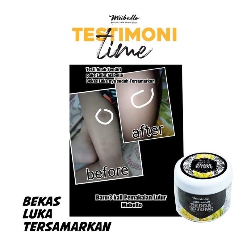 MABELLO BEDDA LOTONG LULUR HITAM BPOM &amp; HALAL MUI 1000% ORIGINAL