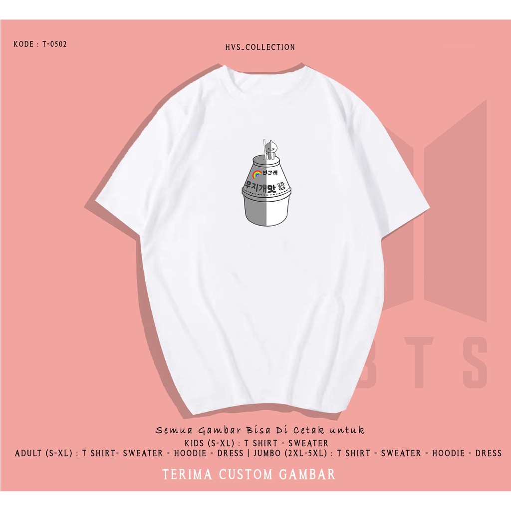 T-SHIRT BT22 MILK UNISEX / TERMURAH BAJU KAOS KATUN LENGAN PENDEK / TUMBLR TEE / TERMURAH