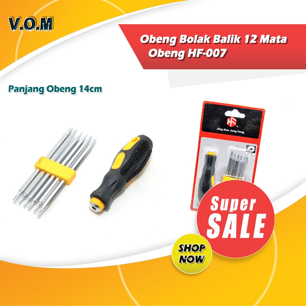 Obeng bolak balik 12 mata obeng HF-007 - 0441