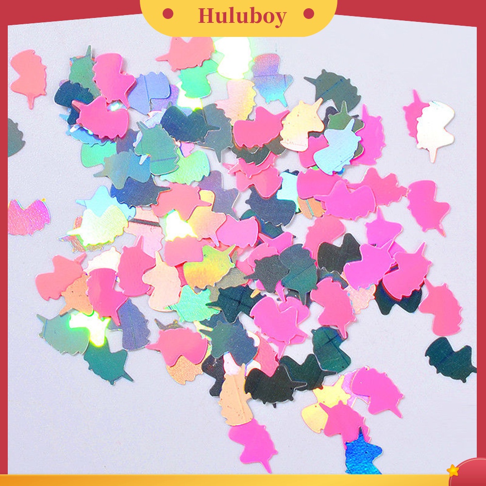 Huluboy Huluboy♡ Stiker Sequin 3D Warna Pelangi Untuk Dekorasi Manicure