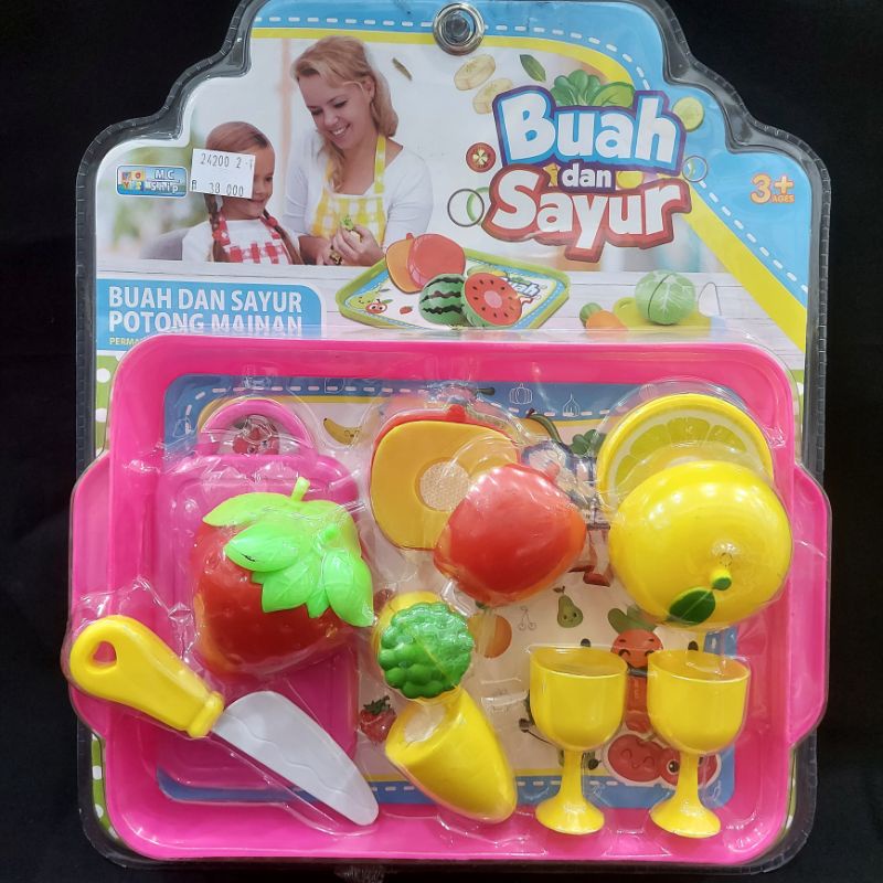 mainan anak masak masakan sayur dan buah buahan cooking set