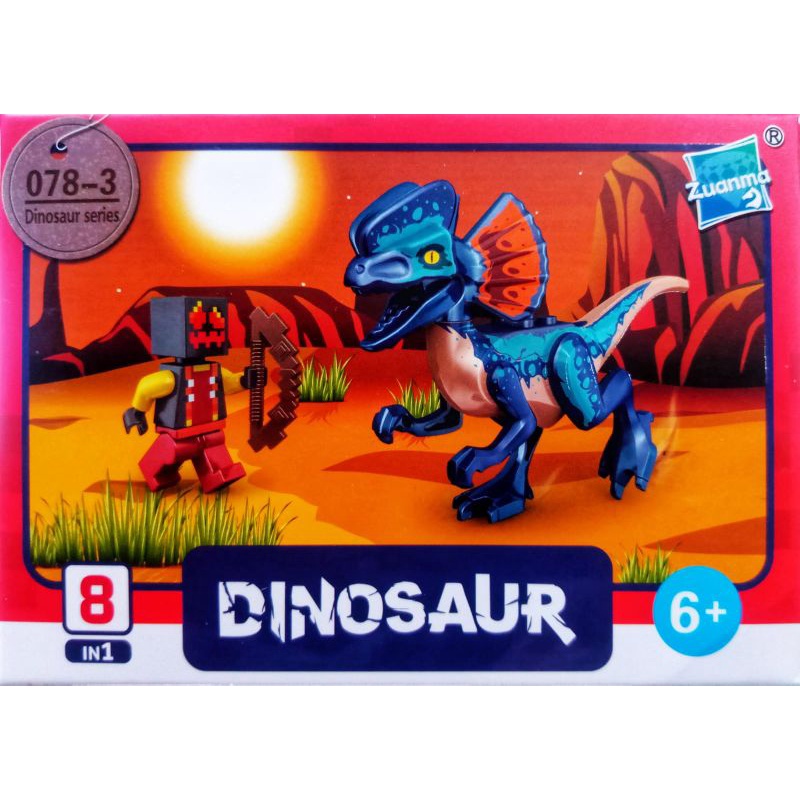 mainan anak lego mine craft world minicraft SATU PAKET ISI 3 KARAKTER FIGURE LQS 62101 mini craft minifigure block mini figure bricks dunia kotak square marvel naruto ninjago justice league avengers robot rangers dinosaurus tentara army soldier-Minecraft Dino 078-3