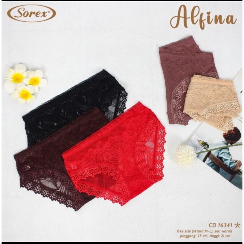 Sorex CD wanita Brukat Renda Lace semi Transparan 16341