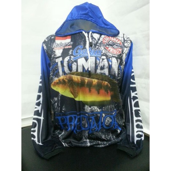 Miliki baju kaos jersey mancing bertopi predator gabus toman Berkualitas