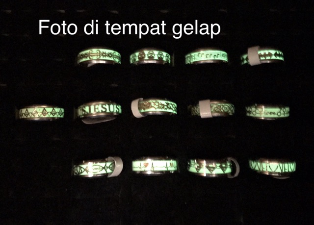 Cincin  titanium untuk cewek/ cowok glowing in the dark cincin couple titanium cincin ring