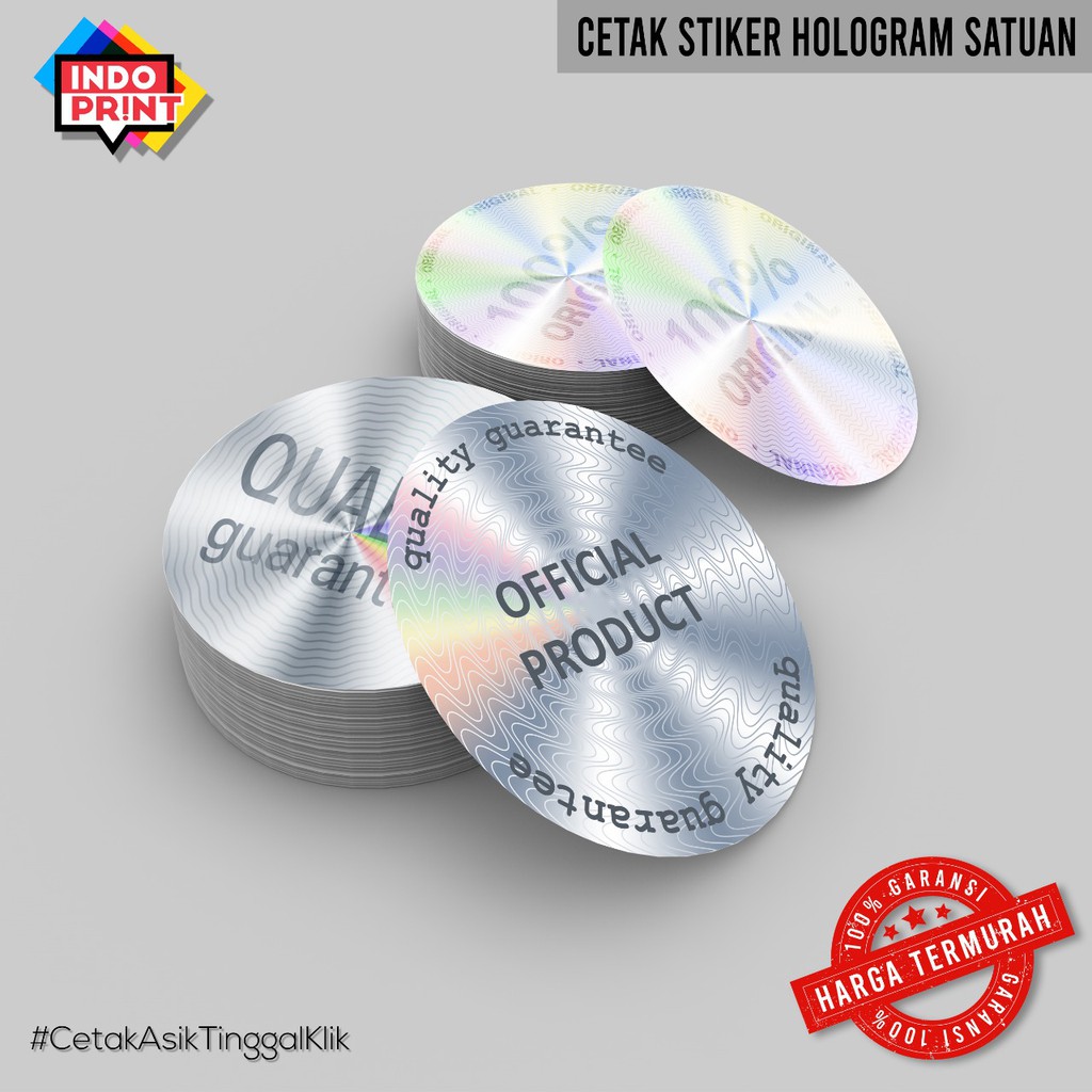 Jual Idn Print Cetak Murah Stiker Hologram Satuan Bulat Kotak Shopee Indonesia