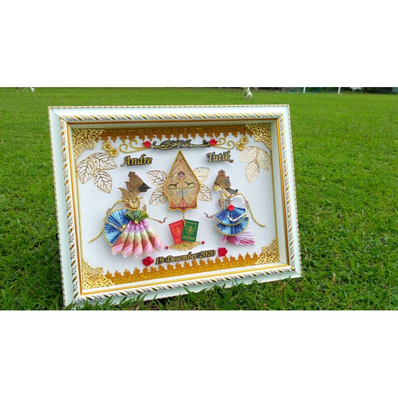 Mahar Nikah Wayang Kresna Arjuna Rama Bima ukuran 42x32cm
